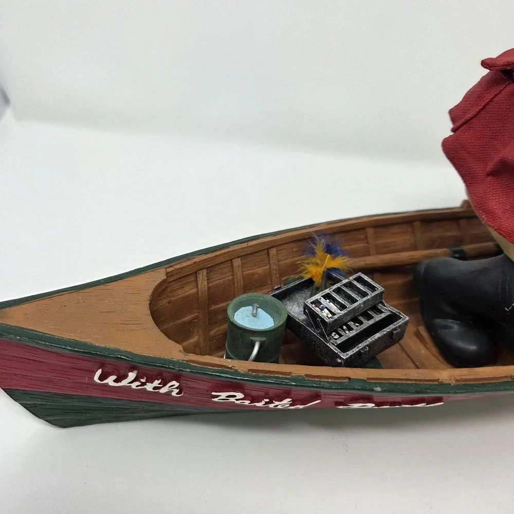 Possible‎ Dreams Clothtique Fishing Santa With Baited Breath Figurine 2003 Boat